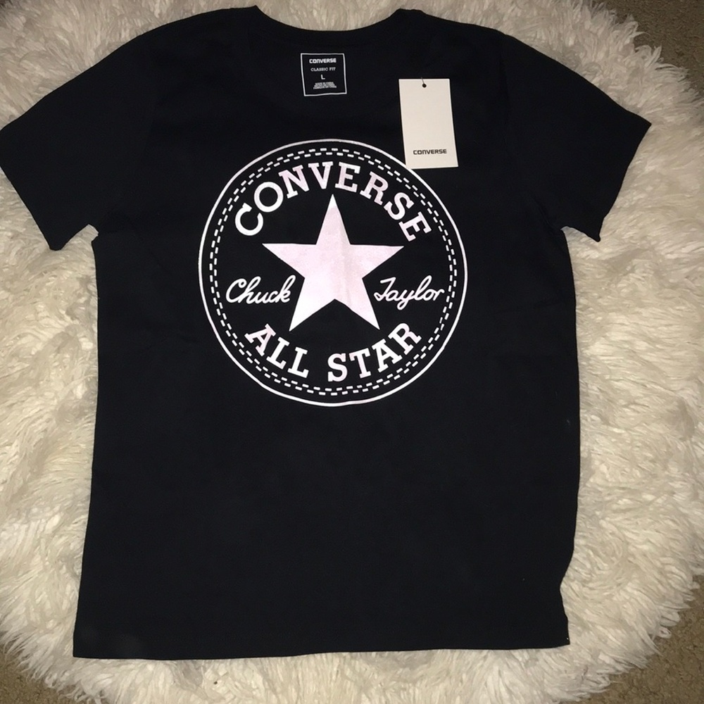 Black short sleeve converse T-shirt